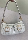 Cv943 New Coach  Ashton Baguette Bag Patent Leather Pearl  Outlet