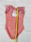 Girls Coral Pink Ballet Dance Leotard Lace Cap Sleeve Keyhole Back Bodysuit
