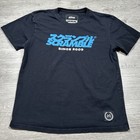 Scramble Brand Jiu Jitsu Mens Medium T-shirt Black Blue Kanji Japanese Logo Tee