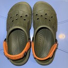 Crocs Unisex Off Road Sport Green  orange Slip On Clogs Shoe Size M7  w9