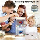 2 Pack 0 3 Gallon Mini Betta Fish Tank With Adjustable Base Light White