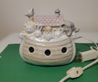 Noah s Ark Vintage Precious Ceramic Nursery Night Light Lamp