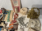 Vintage Lot Sewing Supplies Thread  Yarn Zippers Snaps Trim Sewing Tools Buttons