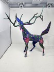  read Desc  Oaxaca Alebrije Large Reindeer Mexican Folk Art Wood Carving
