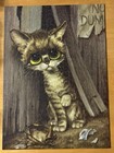 Vintage 1968 Mb Pity Kitty Puzzle Big Sad Eyes Tabby Cat Tiger Lily Gig Complete
