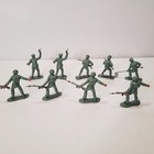 Vintage Blue-box Hong Kong Plastic Army Toy Soldiers  Lot Of 9
