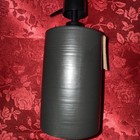 4-piece Bathroom Set     Soap Dispenser  Dish  Tumbler  Toothbrush Black Ceramic