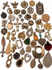 Huge Antique Vintage Estate Pendant Charm Lot Untested Mixed Metals Tarnish   
