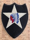 Wwii Us Army 2nd Infantry Division Indianhead Patch Ssi Cut Edge