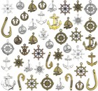Nautical Anchor Rudder Helm Compass Charms  100 Grams Mixed Ship Anchor Wheel   