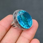 Blue Topaz Gemstone 925 Sterling Silver Ring Handmade Jewelry Ring For Gift