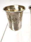 Antique Sterling  Silver A g 1920 s Three  Chased  Kiddush Cups Beakers