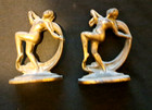 Pair Of Vintage Art Deco-style Bookends Featuring Dancing Women   
