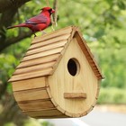 Natural Wooden Outdoor Bird House For Garden - Rustic Hanging Birdhouse