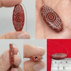 Ancient Etched Carnelian Dzi Bead Long Oval Eye Pattern Red Agate Afghan Amulet