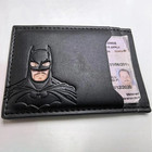 Personalized Leather Bat Wallet  Superhero Mask Card Holder Heroic Id Wallet