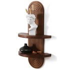 Modern Wall Shelf With Arched Wood Design Mid-century Double Floating Rainbow 