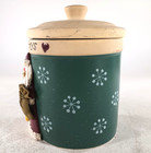 Cookie Jar Santa Claus Christmas Stoneware Spaghetti Beard Enesco