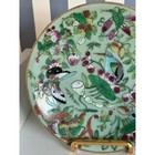 Antique Chinese Celadon Famille Rose Porcelin Plate 7 25