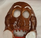   15   h X 10 5   w   Ceramic Mask With A Brown Glaze  A Red Tongue 5 7 Lb Heavy 