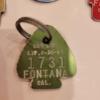 Lot Of Six Vintage Dog Tags Rabies Identification Fontana California 80s 90s