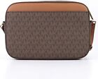 Michael Kors Jet Set Item East West Chain Crossbody Pvc Bag Mk Signature Brown 
