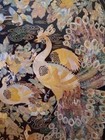 Vintage Korean Chinoiserie Mother Of Pearl Inlay  Peacock Low Folding Tea Table 