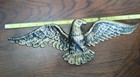 Vintage Black Gold Cast Metal Bald Eagle Wall Hanging 17  Americana Patriotic 