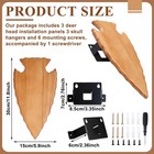 Fiwochic 3 Pcs European Deer Skull Mount Kit Antler Wood Color 