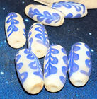  1  Early Huron Indian  blanket  Bead Or Blue Delft Trade Bead Early Trade Bead