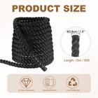 Battle Rope Polyester Heavy Workout Exercise Rope 50ft X 1 5 Inch  Black