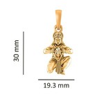 925 Sterling Silver 22k Gold Plated God Hanuman Pendant