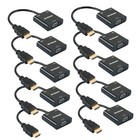Hdmi To Vga Adapter With Audio - 10 Pack  Gold-plated Male To Female Converter F