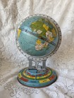 Vintage 1930 s Childs Toy Ohio Tin Litho Atlas  Zodiac World Globe Made In Usa