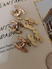  Lot Of 10      20 Mm Designer Stamped Chanel Button Replacement Gold Tone 