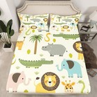 Nursery Cute Wild Animals Fitted Sheet For Girls Boys Child Kids Cartoon Lion 