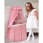 Badger Basket Kisses Rocking Doll Bassinet For 20 Inch Dolls- Pink white
