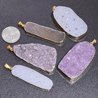 Large Druzy Crystal Statement Pendants  gold Plated  Wholesale Gemstone Jewelry