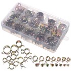 115pc Hose Spring Clamps Fastener Fuel Water Line Pipe Air Tube Clips Kit 6-22mm