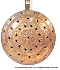 Vintage French Hammered Copper Bed Warmer Embossed