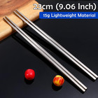 2 Pairs Titanium Chopsticks Reusable Ultralight Durable Dishwasher Safe 9 Inch