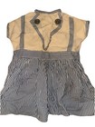 Vintage Handmade Clothespin Clothes Pin Laundry Bag Blue white Striped Dress