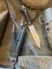 East German- Raindrop Pattern Military Collection-field Gear W bayonet   Helmet