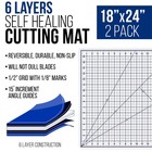 18  X 24  White blue Self Healing 6-ply Double Sided Pvc Cutting Mat - 2 Pack