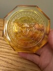 Versace Rosenthal Medusa Lumiere Octagonal  Coaster 24  Lead Crystal Amber Glass