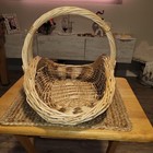 Vintage Hand-woven Wicker Gathering Basket