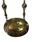 Vtg 1970s Estee Lauder Moonsilver Compact Pendant Necklace Solid Perfume