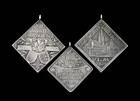 Set Of 3 Silver German Klippe Shooting Medal Pendants