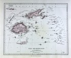 1885 Stanford Atlas Map Fiji Archipelago Viti Levu Oceania South Pacific Antique