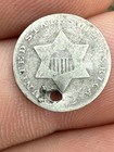 Philadelphia Three Cent Silver Piece  Us Trime 3c Silver Coin Civil War Found Ms